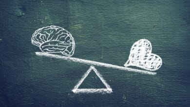 Brain & heart on sea-saw