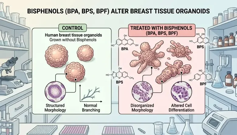 Three Bisphenols Altered Human Breast Tissue Development in a Lab Study